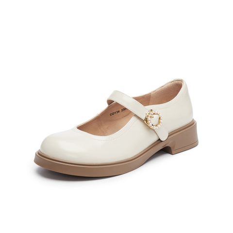 天美意2025春新款商场同款百搭休闲法式女玛丽珍鞋COY34AQ5