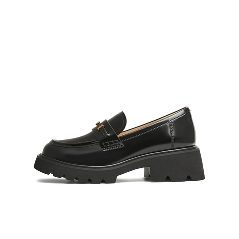 天美意2025春新款商场同款百搭厚底小个子女学院乐福鞋CJM01AA5