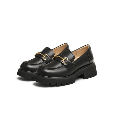 天美意2025春新款商场同款jk百搭一脚蹬女学院乐福鞋CJM04AA5