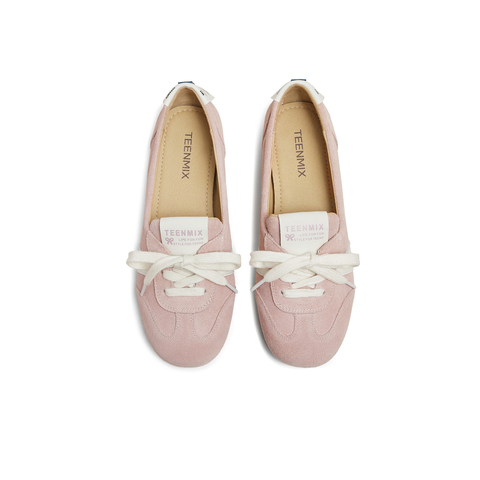 天美意2025春新款纯色复古百搭通勤浅口女玛丽珍鞋KH003AQ5