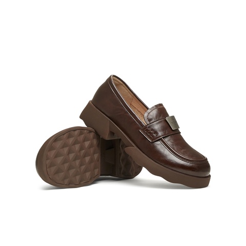 天美意2025春新款商场同款厚底法式复古休闲女乐福鞋BK791AA5