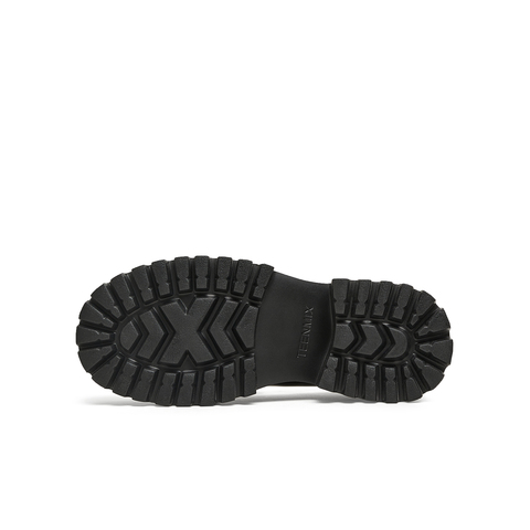 天美意2025春新款复古百搭通勤时尚纯色厚底女乐福鞋COQ01AA5