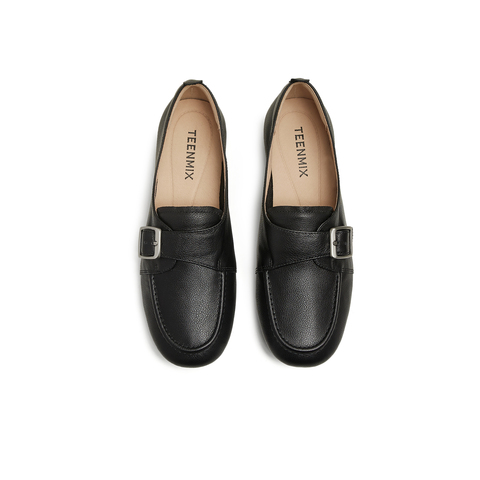 天美意2025春新款平底舒适懒人一脚蹬百搭通勤女乐福鞋KE054AA5