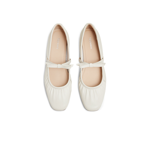 天美意2025春新款通勤百搭复古法式一字带女玛丽珍鞋KM073AQ5