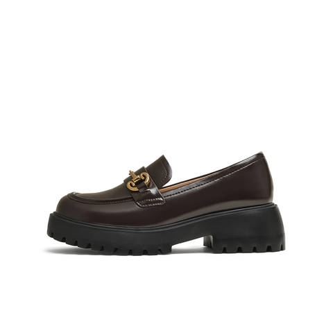 天美意2025春新款复古百搭休闲时尚一脚蹬女乐福鞋CPF05AA5