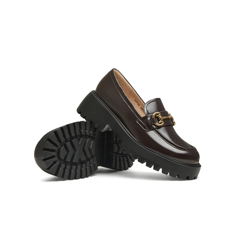 天美意2025春新款复古百搭休闲时尚一脚蹬女乐福鞋CPF05AA5