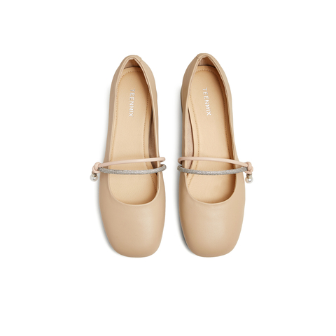 天美意2025春新款一字带复古百搭通勤高级女玛丽珍鞋KM072AQ5