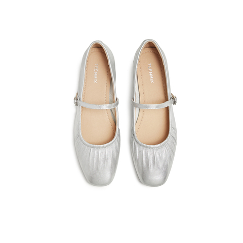 天美意2025春新款百搭一字带休闲法式复古女玛丽珍鞋KM068AQ5