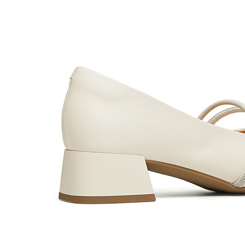 天美意2025春新款一字带复古百搭通勤高级女玛丽珍鞋KM072AQ5