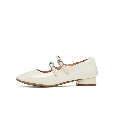 天美意2025春新款通勤贵气感休闲法式复古女玛丽珍鞋KM062AQ5