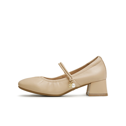 天美意2025春新款商场同款休闲通勤纯色女玛丽珍鞋BI282AQ5