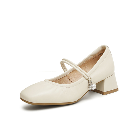 天美意2025春新款商场同款休闲通勤纯色女玛丽珍鞋BI282AQ5