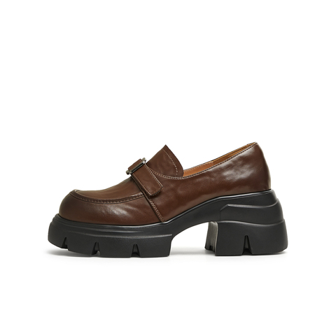 天美意2025春新款商场同款厚底增高法式复古女乐福鞋BK801AA5