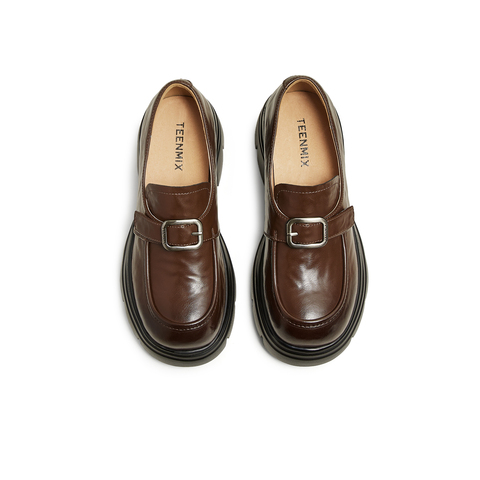 天美意2025春新款商场同款厚底增高法式复古女乐福鞋BK801AA5