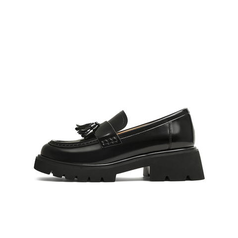 天美意2025春新款jk百搭时髦厚底小个子女学院乐福鞋CJM05AA5