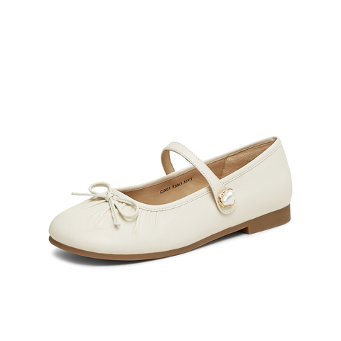 天美意2025春新款商场同款复古休闲一字带女玛丽珍鞋CIX01AQ5