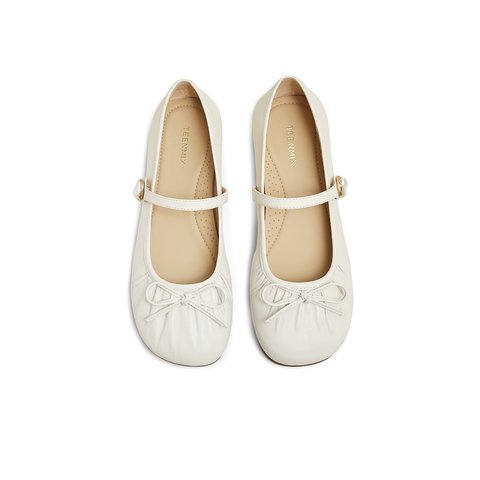 天美意2025春新款商场同款复古休闲一字带女玛丽珍鞋CIX01AQ5