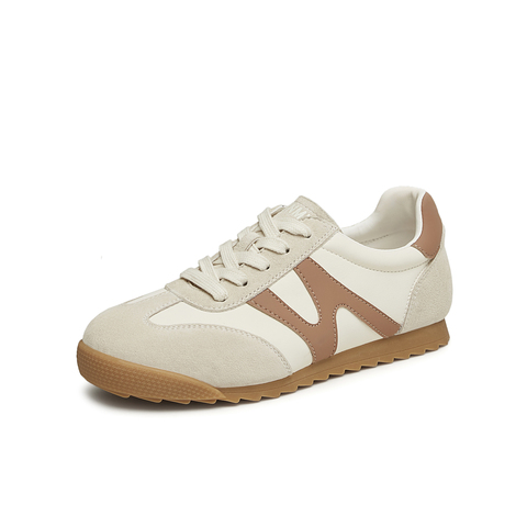 天美意2025春新款商场同款系带低跟纯色百搭女休闲鞋BJ311AM5