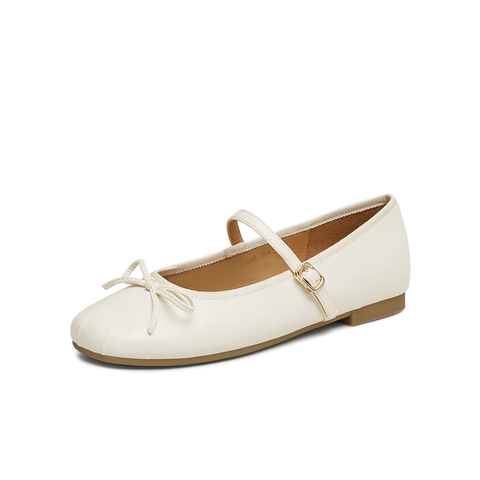 天美意2025春新款复古休闲通勤优雅法式风女玛丽珍鞋KM060AQ5
