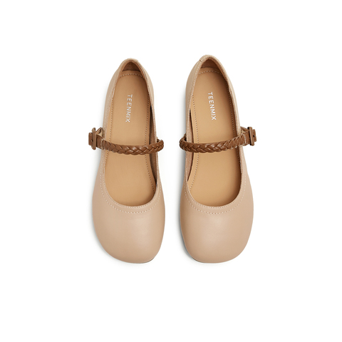 天美意2025春新款商场同款复古休闲通勤女玛丽珍鞋BK601AQ5