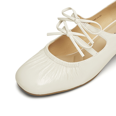 天美意2025春新款通勤优雅法式蝴蝶结休闲女玛丽珍鞋KM063AQ5