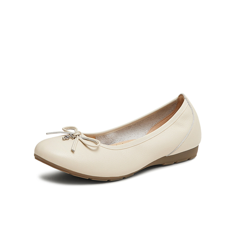 天美意2025春新款纯色复古一脚蹬舒适通勤女浅口单鞋KQ028AQ5