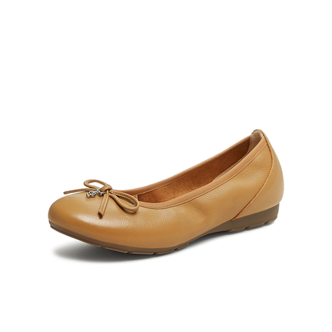 天美意2025春新款纯色复古一脚蹬舒适通勤女浅口单鞋KQ028AQ5