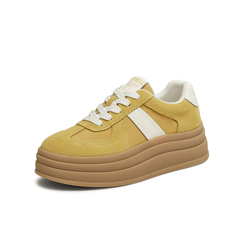 天美意2025夏新款休闲百搭厚底系带复古运动鞋女德训鞋KG088BM5