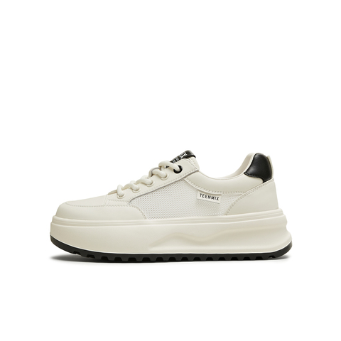 天美意2025夏新款商场同款休闲百搭厚底系带舒适女板鞋BJ563BM5