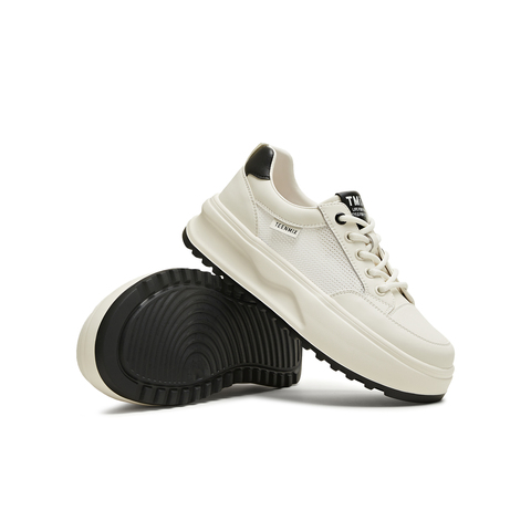 天美意2025夏新款商场同款休闲百搭厚底系带舒适女板鞋BJ563BM5