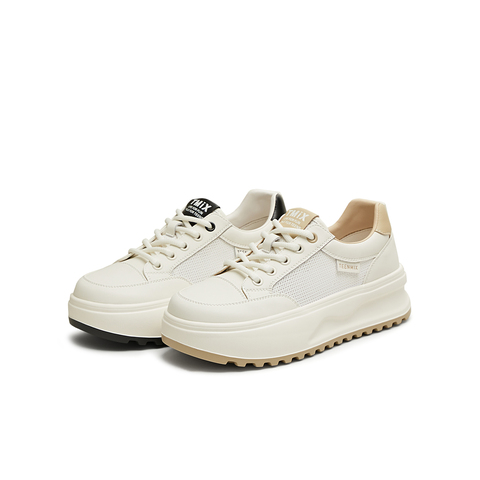 天美意2025夏新款商场同款休闲百搭厚底系带舒适女板鞋BJ563BM5