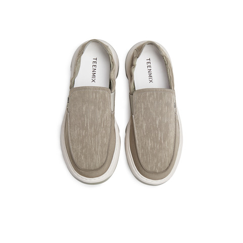 天美意2025夏新款商场同款透气休闲一脚蹬懒人男布鞋EYD10BM5