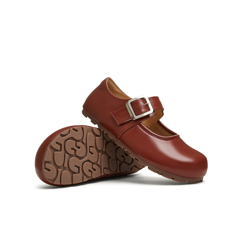 天美意2025春新款平底舒适百搭通勤日系复古女玛丽珍鞋KM076AA5