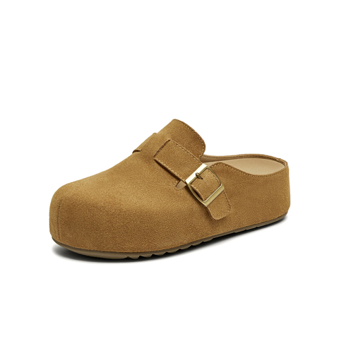 天美意2025夏新款厚底复古百搭拖鞋半拖通勤女勃肯鞋KK042BT5