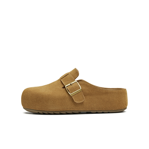 天美意2025夏新款厚底复古百搭拖鞋半拖通勤女勃肯鞋KK042BT5