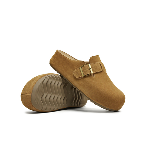 天美意2025夏新款厚底复古百搭拖鞋半拖通勤女勃肯鞋KK042BT5