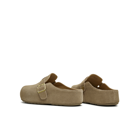 天美意2025夏新款厚底复古百搭拖鞋半拖通勤女勃肯鞋KK042BT5