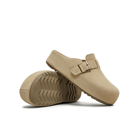 天美意2025夏新款厚底复古百搭拖鞋半拖通勤女勃肯鞋KK042BT5