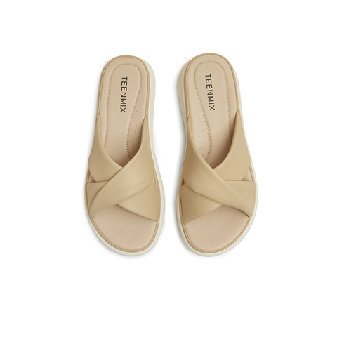 天美意2025夏新款商场同款软底休闲百搭舒适女一字拖鞋BK981BT5