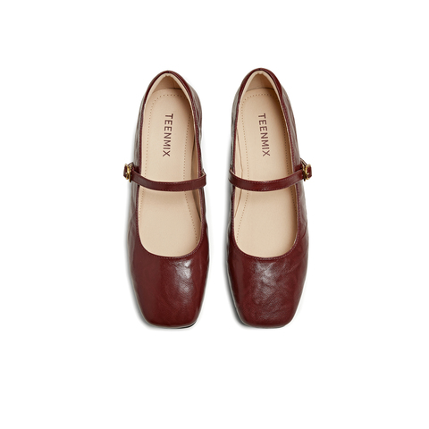 天美意2025春新款商场同款法式温柔浅口平底女玛丽珍鞋BL101AQ5