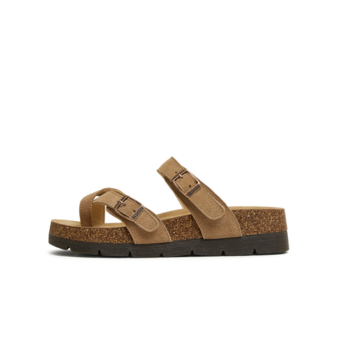 天美意2025夏新款软木套趾凉鞋平底复古休闲女勃肯鞋KK025BH5