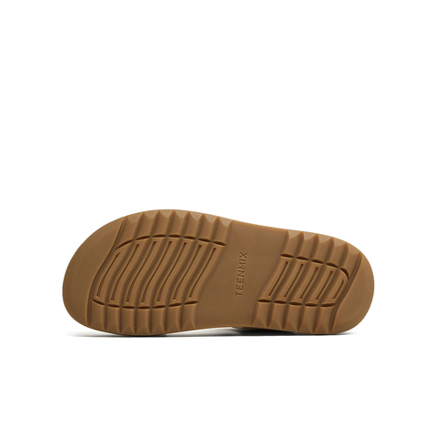 天美意2025夏新款商场同款平底百搭简约女一字带凉鞋CEY16BL5