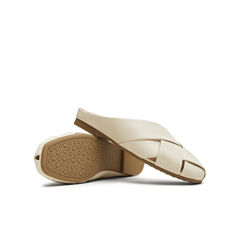 天美意2025夏新款编织懒人包头半拖平底外穿女穆勒鞋KT087BH5