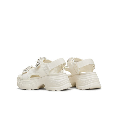 天美意2025夏新款魔术贴轻便百搭休闲厚底女老爹凉鞋KD079BL5