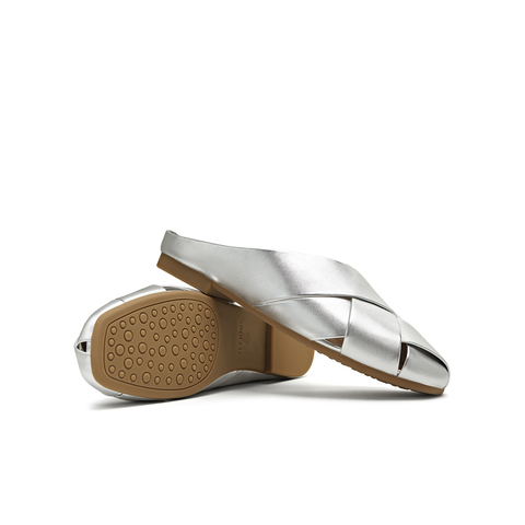 天美意2025夏新款编织懒人包头半拖平底外穿女穆勒鞋KT087BH5