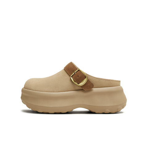 天美意2025秋新款包头拖百搭休闲厚底纯色通勤女勃肯鞋KK057CH5