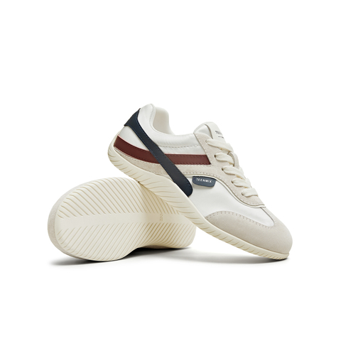 天美意2025秋新款休闲小白鞋运动复古板鞋百搭女德训鞋KG102CM5