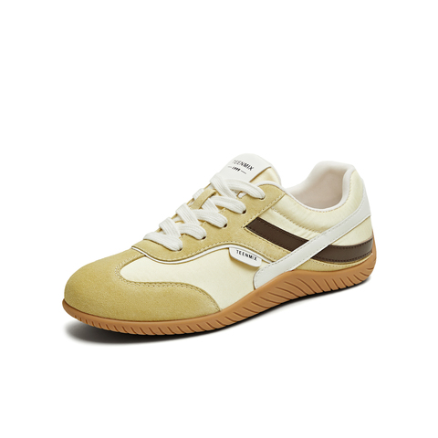 天美意2025秋新款休闲小白鞋运动复古板鞋百搭女德训鞋KG102CM5