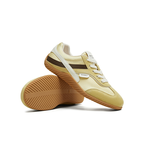 天美意2025秋新款休闲小白鞋运动复古板鞋百搭女德训鞋KG102CM5