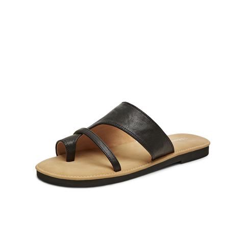 天美意2025夏新款时尚套趾舒适慵懒休闲外穿女一字拖鞋KT073BT5